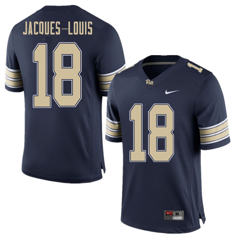 Men #18 Shocky Jacques-Louis Pittsburgh Panthers College Football Jerseys Sale-Home Blue